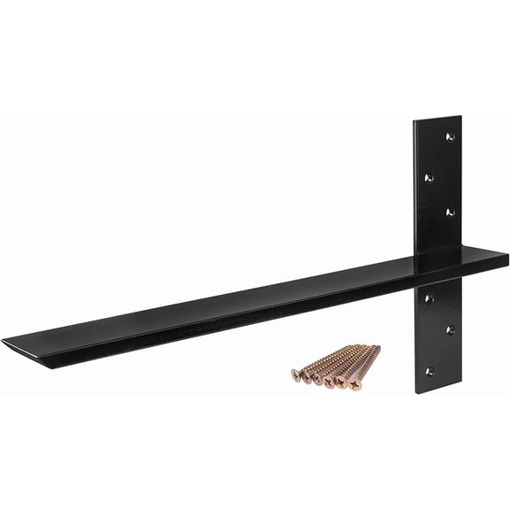 (2-Pack) Free Hanging T Shelf Bracket, Solid Heavy Duty Steel Knee Wall Hidden Granite Countertop Support Floating Bracket Hardware, Universal ,24 Inch , DIY Projects , Screws Included