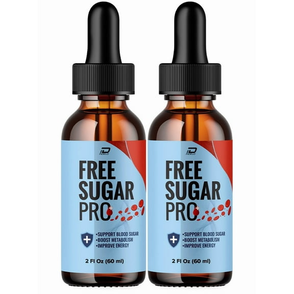 (2 Pack) Free Sugar Pro Drops Natural Liquid Supplement, Free Sugar Pro Tincture Bottle Extra Strength Advanced Health Support Women Men, Free Sugar Pro Formula Liquid Reviews (2 Month Supply)