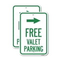 thumbnail image 1 of (2 Pack) Free Valet Parking with Right Arrow | 18" X 24" Heavy-Gauge Aluminum Sign | Rust Free Aluminum, Weather Resistant, Waterproof, Fade Resistant, 2 Pre-drilled Holes, 1 of 4