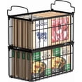 thumbnail image 1 of 2 Pack Freezer Organizer Bins,Stackable Deep Chest Freezer Pantry Organizer Bin, Foldable Baskets with Handles, Black Storage Container Baskets for 5/ 7 Cu.FT Deep Freezer Sort Frozen Meats, 1 of 9
