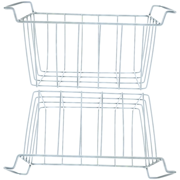 2 Pack Freezer Wire Baskets Sturdy Mesh for Efficient Food Stacking
