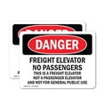 thumbnail image 1 of (2 Pack) Freight Elevator No Passengers This Is A OSHA Danger Sign, 1 of 7