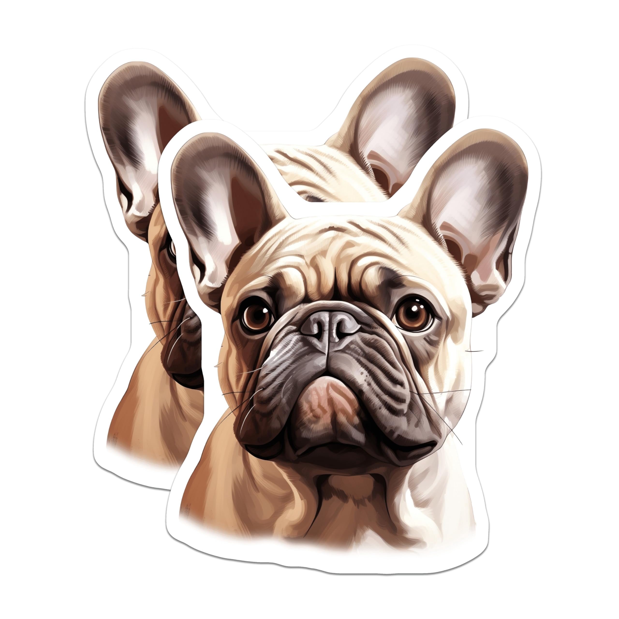 (2 Pack) French Bulldog Stickers - Fawn Frenchie Dog Lover Decal - Cute ...