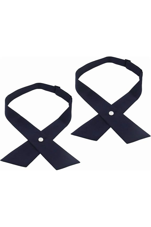 2 Pack French Uniform Girls Tie,Adjustable Neck Tiefor Girls School Women,Navy Blue tie
