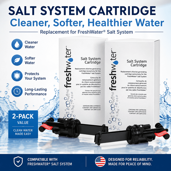 2-Pack FreshWater Chlorine Generating Salt Cartridge Replacement Elements, Long Lasting Spa Cartridges Fit All FreshWater Hot Spring Spa Salt Water Systems