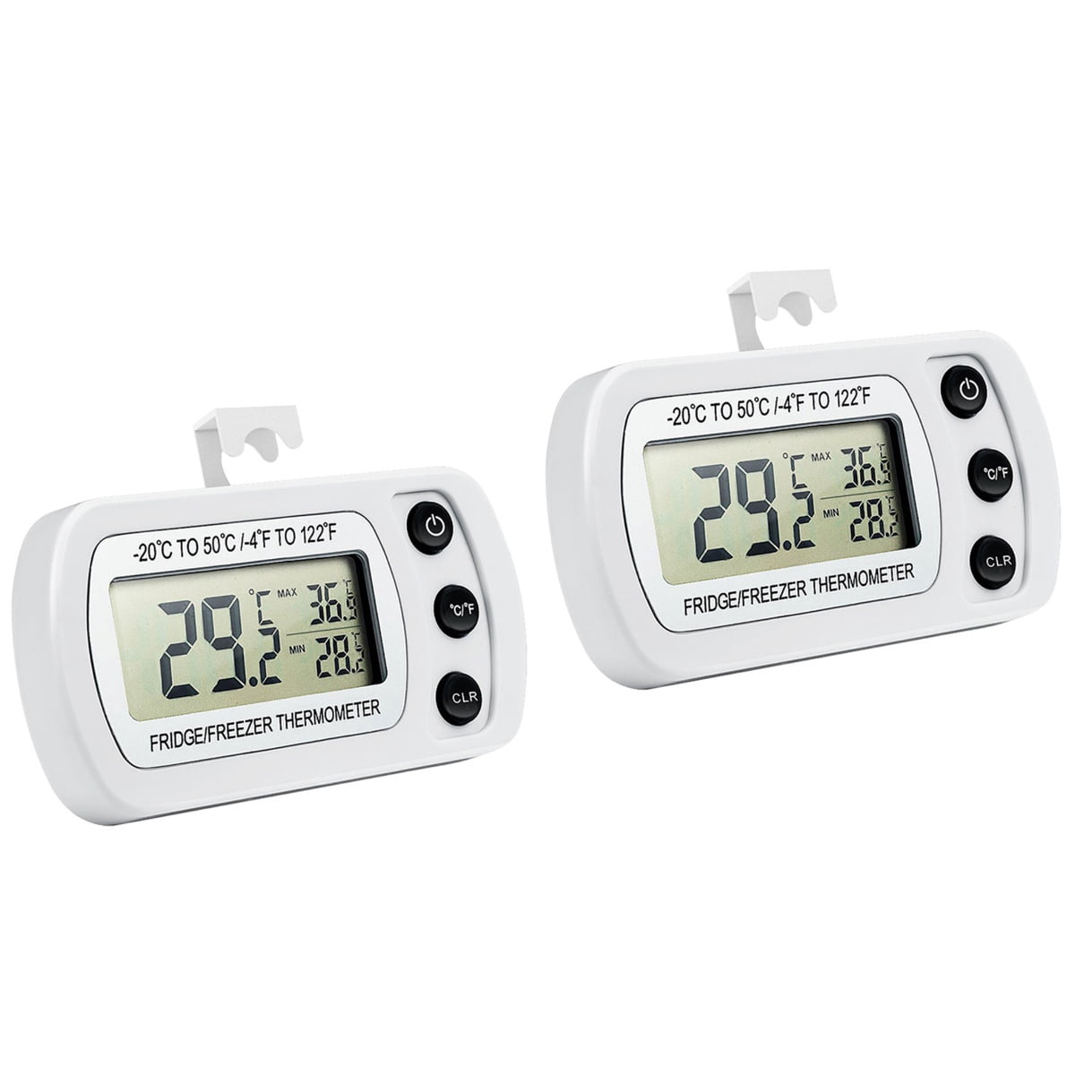 2 Pack Fridge Alarm Waterproof Construction Thermometer