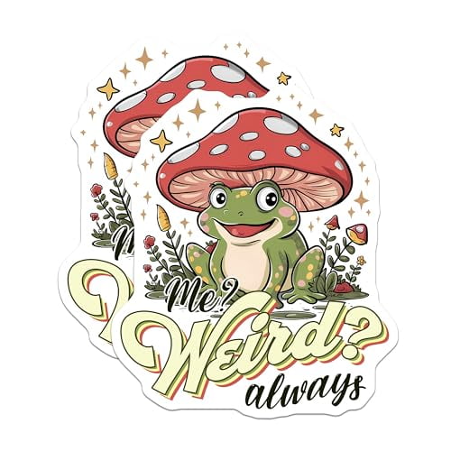 (2 Pack) Frog Mushroom Magnets - Funny Frog Art - Quirky Animal - Unique Refrigerator Magnets - 5" On Longest Side - for Cars, Fridges, Toolboxes - Made in USA - MAG3766