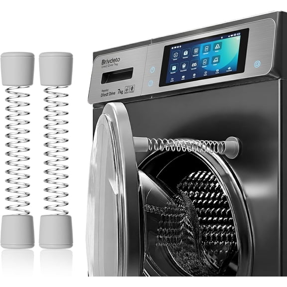 2 Pack Front Load Washer Door Prop – Magnetic Door Holder with Flexible Spring & Adhesive Metal Discs, Keeps Washing Machine Door Open to Prevent Odors, Ideal for Laundry Room Organization – Gray