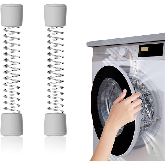 2 Pack Front Load Washer Door Prop,Washer Prop,Washing Machine Prop Open,Washing With Flexible Spring & Adhesive Metal Discs, For Laundry Room Organization Gray