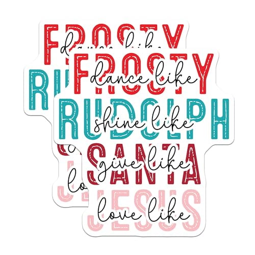 (2 Pack) Frosty Rudolph Santa Christmas Magnets - Dance Like Shine Like Give Like Love Like Holiday - 5" On Longest Side - for Cars, Fridges, Toolboxes - Made in USA - MAG6501