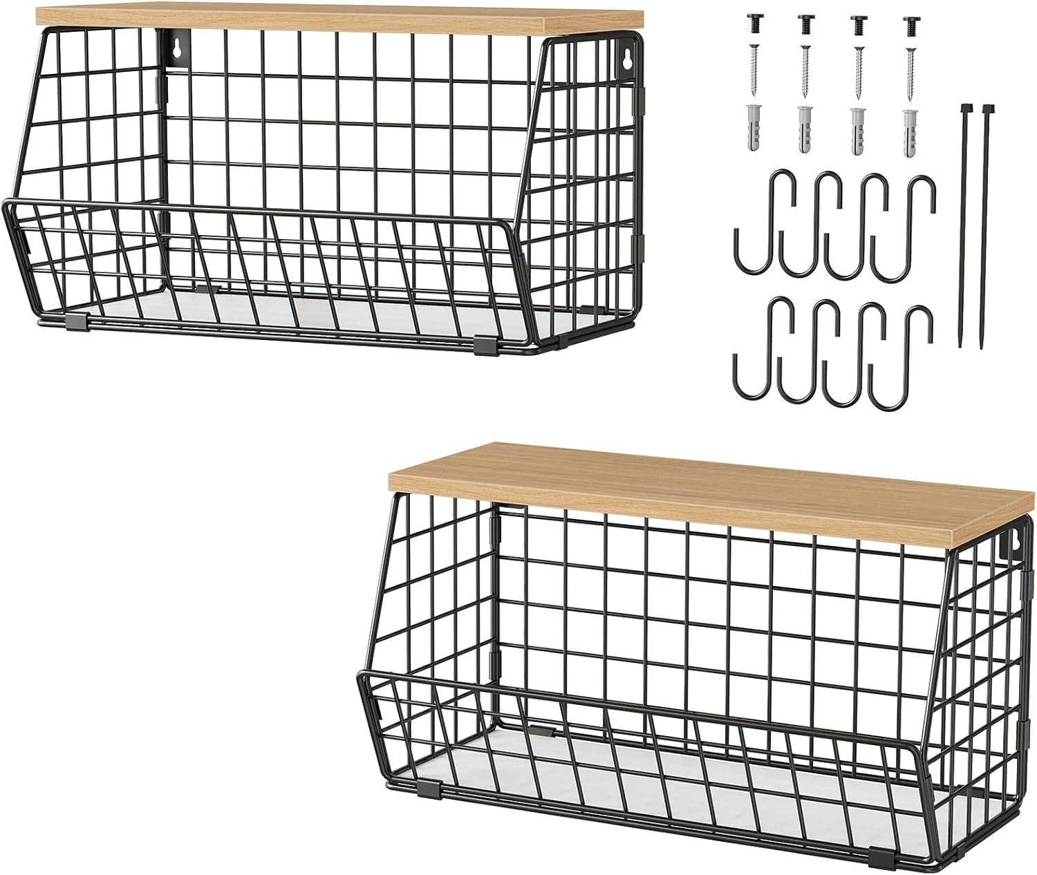 2Pack Fruit Basket, Stackable Vegetable Baskets, WallKitchen Counter