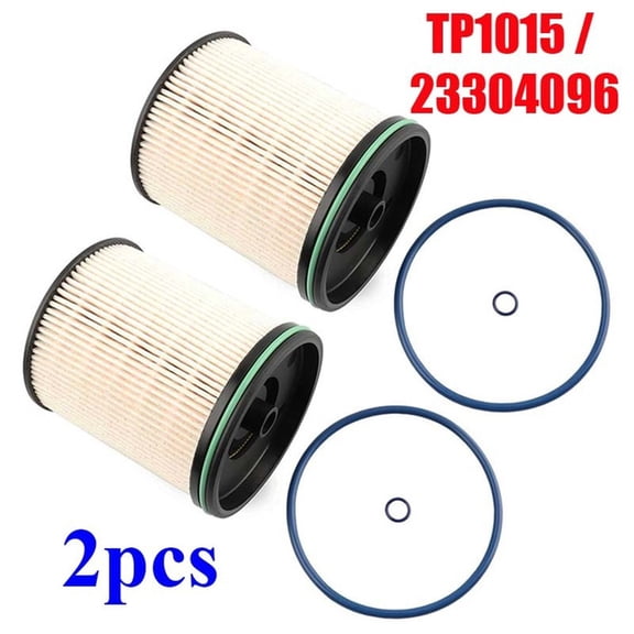 2-Pack Fuel Filter Kit for GMC Sierra Chevy Silverado 3.0L Ecodiesel, Replaces TP1015, 23304096