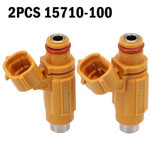 2-Pack Fuel Injectors for Suzuki SV650 SV650S DL650 GSX-R600 GSX-R750 2003-2007, OEM Part 15710-17G00, ABS Metal Construction, Orange, Direct Throttle Body Replacement