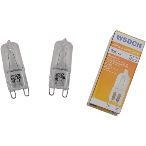 2 Pack, Fulfilled by , WSDCN G9 120 Volt 40W Halogen Oven Lamp 350C Oven Light Bulb
