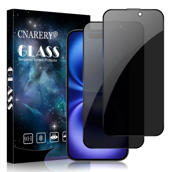 [2 Pack][Full Coverage] Cnarery Privacy Screen Protector for iPhone 16 6.1 inch, Anti Spy Tempered Glass with Installation Frame Anti-peeping Easy Installation