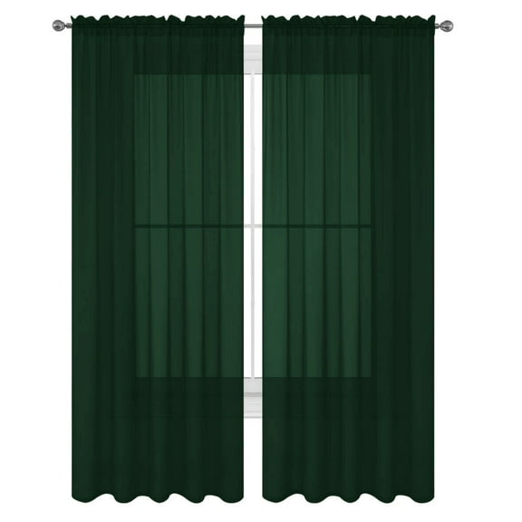 2 Pack Fully Stitched Sheer Window Curtain Panel Drapes 63" 84" 95" 108" 120"L