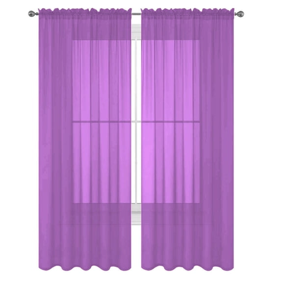 2 Pack Fully Stitched Sheer Window Curtain Panel Drapes 63" 84" 95" 108" 120"L