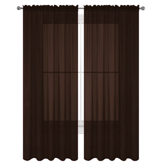 2 Pack Fully Stitched Sheer Window Curtain Panel Drapes 63" 84" 95" 108" 120"L