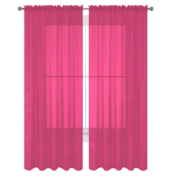 2 Pack Fully Stitched Sheer Window Curtain Panel Drapes 63" 84" 95" 108" 120"L