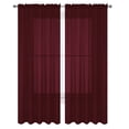 thumbnail image 1 of 2 Pack Fully Stitched Sheer Window Curtain Panel Drapes 63" 84" 95" 108" 120"L, 1 of 2