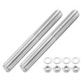 thumbnail image 1 of 2 Pack Fully Threaded Rod, M14 x 105mm 201 Stainless Steel Right Hand Threads Rods with Nuts and Flat Washer, 1 of 6