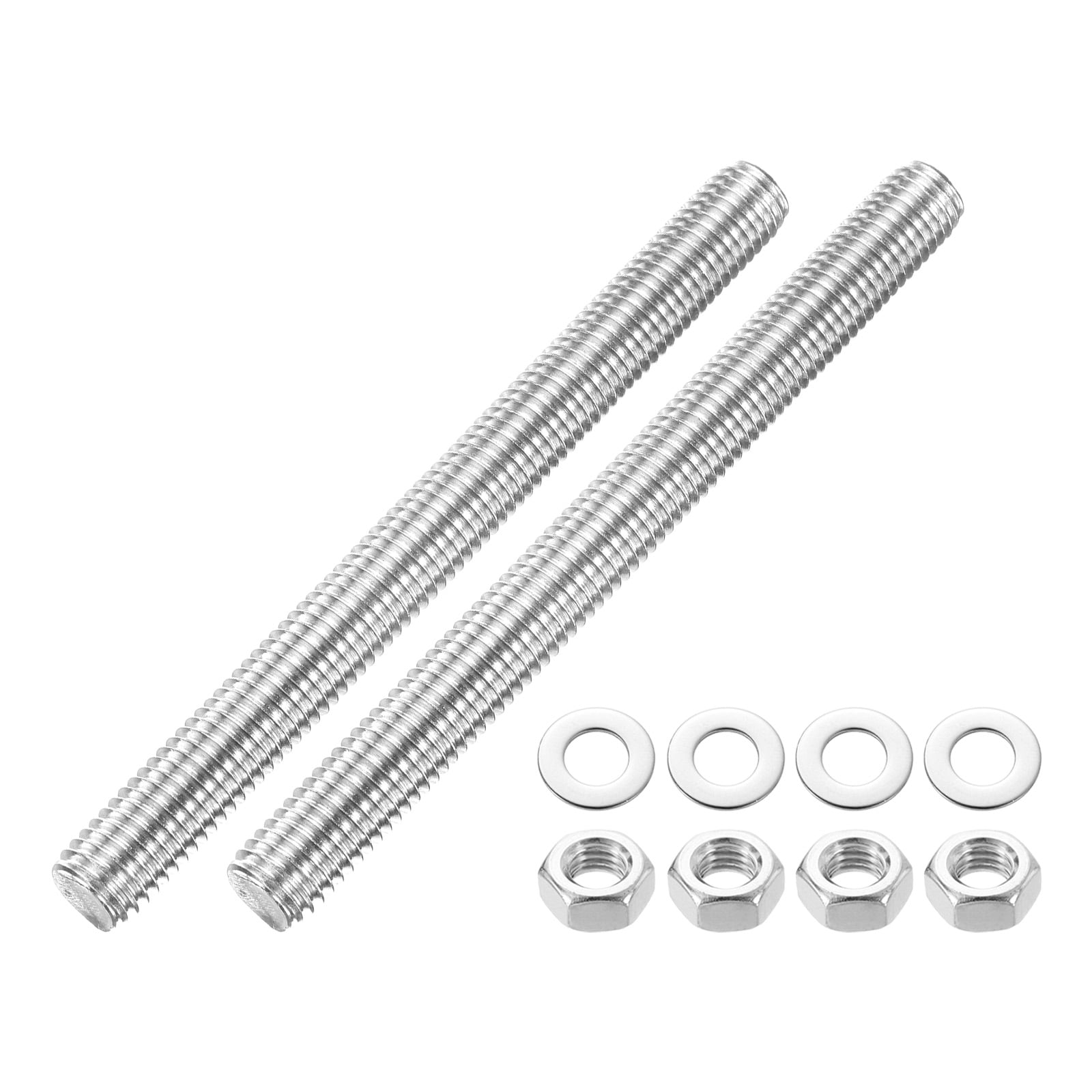 2 Pack Fully Threaded Rod, M14 x 155mm 201 Stainless Steel Right Hand ...