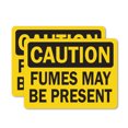 thumbnail image 1 of (2 Pack) Fumes May Be Present OSHA Caution Sign 5 Inch X 3.5 Inch Vinyl Label Decal Sticker Weather Resistant, UV Protected for Workplace, Business, and Construction Site, Made in the, 1 of 7