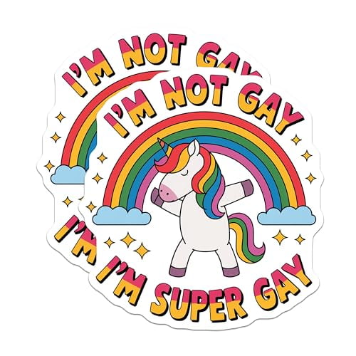 (2 Pack) Fun Unicorn Magnets Magnets - Pride Decor - LGBTQ Rainbow Magnet - 5" On Longest Side - Made in USA - Sticks to Refrigerators & Metal Surfaces - MAG8908