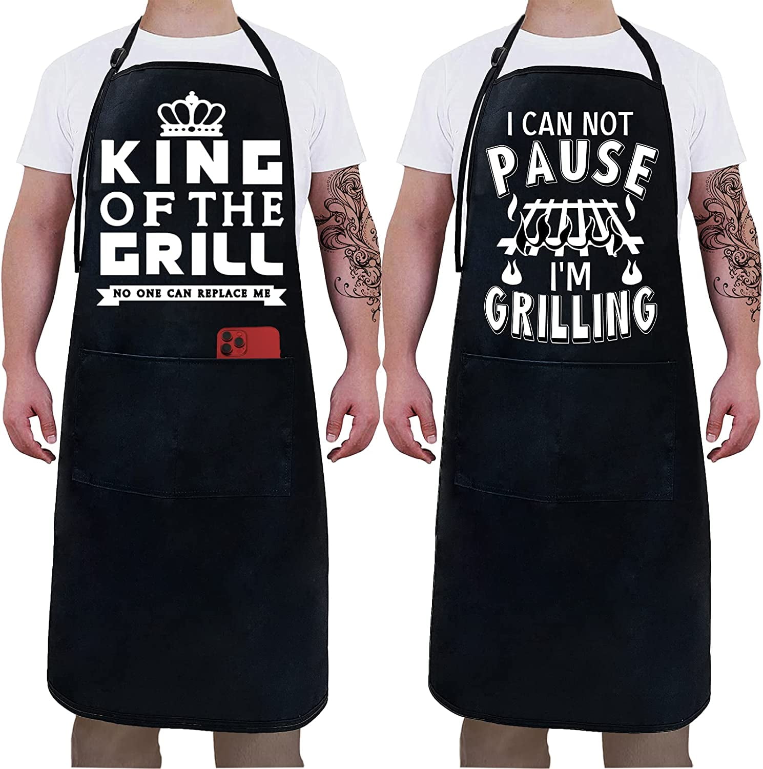 zukmvuh Funny Grilling Aprons for Men, BBQ Apron for Men, Grill Master  Apron for Men, Best Mens Gifts for Fathers Day
