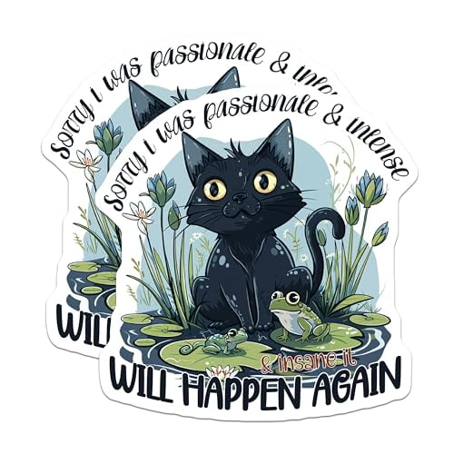 (2 Pack) Funny Cat Magnets - Cute Animal Magnets - Quirky Fridge ations - Humorous Black Cat Magnets - 5" On Longest Side - for Cars, Fridges, Toolboxes - Made in USA - MAG4353