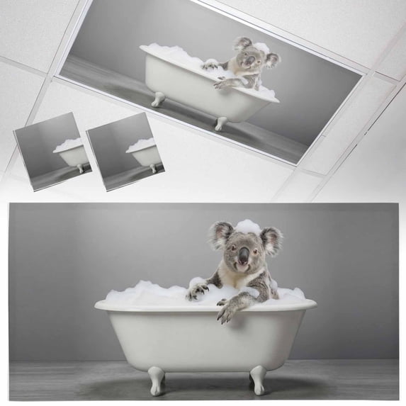 2 Pack Funny Cola Fluorescent Light Covers for Ceiling Lights Bathtub Bathtub Animals Magnetic Ceiling Light Covers Overhead Light Filters for Office Classroom Home