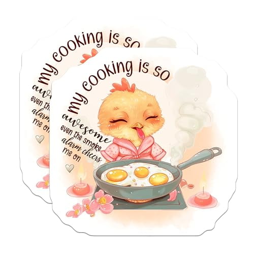 (2 Pack) Funny Cooking Magnets - Cute Kitchen - Chicken Illustration - 5" On Longest Side - for Cars, Fridges, Toolboxes - Made in USA - MAG4368