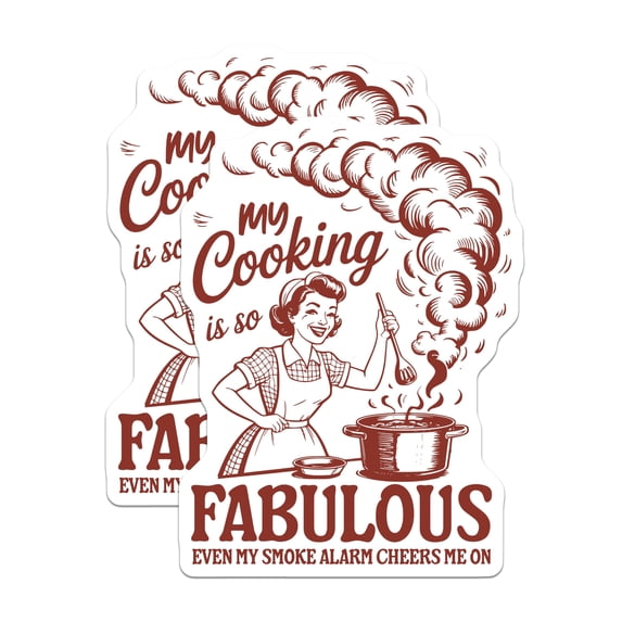 (2 Pack) Funny Cooking Magnets - Retro Kitchen Humor - Smoke Alarm Chef ...
