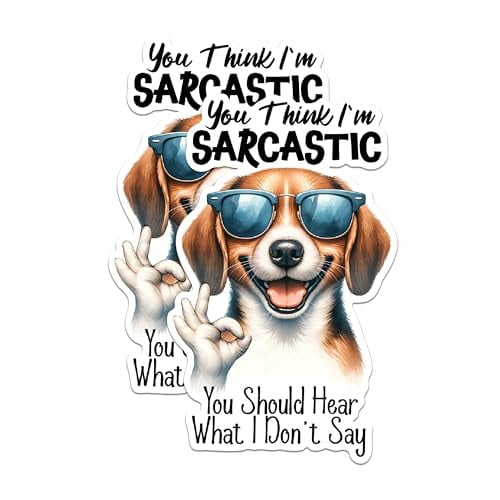 (2 Pack) Funny Dog Sarcastic Magnets - Cute Dog Humor Magnets - Dog Lover Fridge Decor Magnets- 5" On Longest Side - for Fridges, Toolboxes, Cars - Made in USA - MAG2932