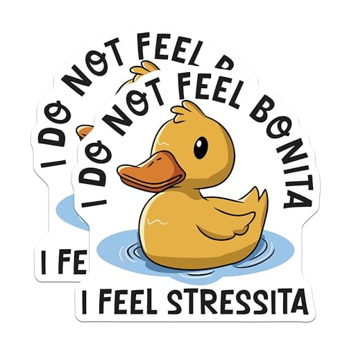 (2 Pack) Funny Duck Magnets - I Do Not Feel Bonita - I Feel Stressita - Cute Animal Magnets - Quirky Sayings Decor - 5" On Longest Side - for Cars, Fridges, Toolboxes - Made in USA - MAG5962