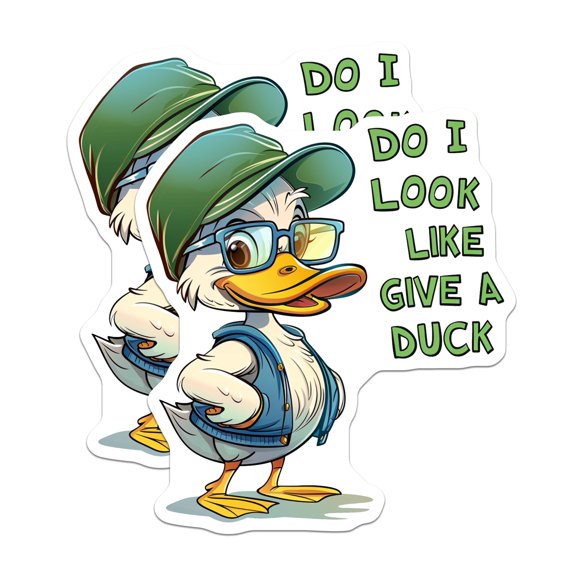 (2 Pack) Funny Duck Magnets - Sarcastic Humor Fridge Decor - Witty Animal Puns - Locker Accessories for Teens - 5 Inches On Longest Side - Thick Durable Magnet - Made in USA
