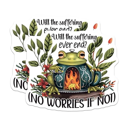 (2 Pack) Funny Frog Saying Magnets - Positive Motivational - Quirky Frog Quote - 5" On Longest Side - for Cars, Fridges, Toolboxes - Made in USA - MAG4355