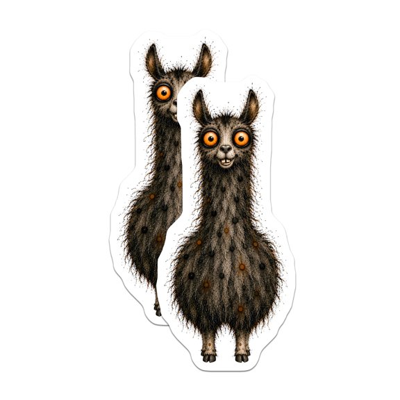 (2 Pack) Funny Llama Magnets - Quirky Alpaca Refrigerator Decors - Cute Goofy Animal Locker Art Decor - 5 Inches On Longest Side - Thick Durable Magnet - Made in USA