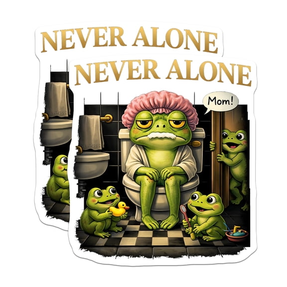 (2 Pack) Funny Mom Frog Magnets - Relatable Motherhood Bathroom Meme - Tired Parent Life Fridge Decor - 5 Inches On Longest Side - Thick Durable Magnet - Made in USA
