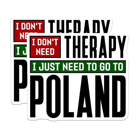 (2 Pack) Funny Poland Refrigerator Magnets - Travel Destination Quote - Polish Heritage Kitchen Decor - 5 Inches On Longest Side - Thick Durable Magnet - Made in USA