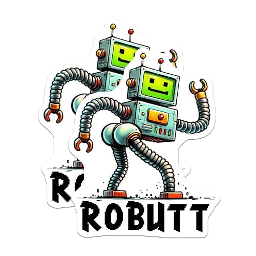 (2 Pack) Funny Robot Decor Magnet - 5" On Longest Side - Sticks to Smooth Flat Surfaces - Made in USA - MAG9688