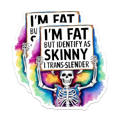Obese Magnet Color (2 Pack) Funny Skeleton Magnets - Rainbow Skeleton Magnet - Humorous ...