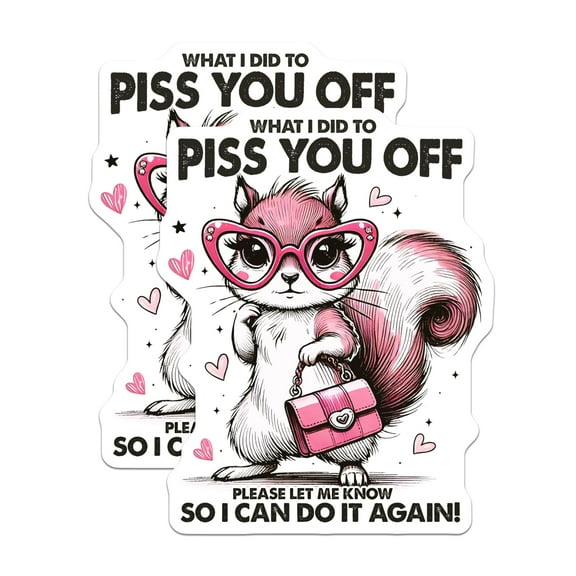 (2 Pack) Funny Squirrel Magnets - Humorous Refrigerator - Novelty Kitchen Magnets with Geeky Glasses - 5" On Longest Side - for Cars, Fridges, Toolboxes - Made in USA - MAG4053