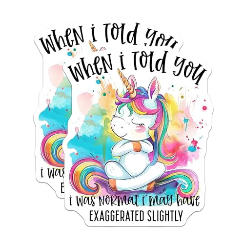 (2 Pack) Funny Unicorn Magnets - Colorful Fridge Magnets - Unique Unicorn Magnets - Fun Home Accessories - 5" On Longest Side - for Cars, Fridges, Toolboxes - Made in USA - MAG4371
