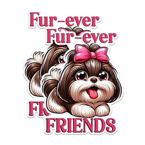 (2 Pack) Fur-Ever Friends Magnets - Cute Dog Magnets - Animal Lovers Fridge Magnets- 5" On Longest Side - for Fridges, Toolboxes, Cars - Made in USA - MAG2824