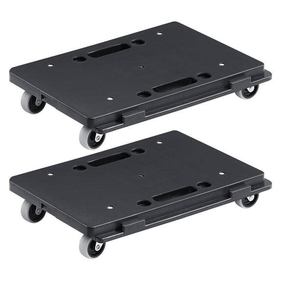 Furniture Dolly, 500 lbs Per Cart – 4-Wheel Furniture Moving Dolly, 2-Pack Interlocking Rollers for Heavy Loads, Compact & Portable Flat Platform with Smooth-Glide Wheels, Black