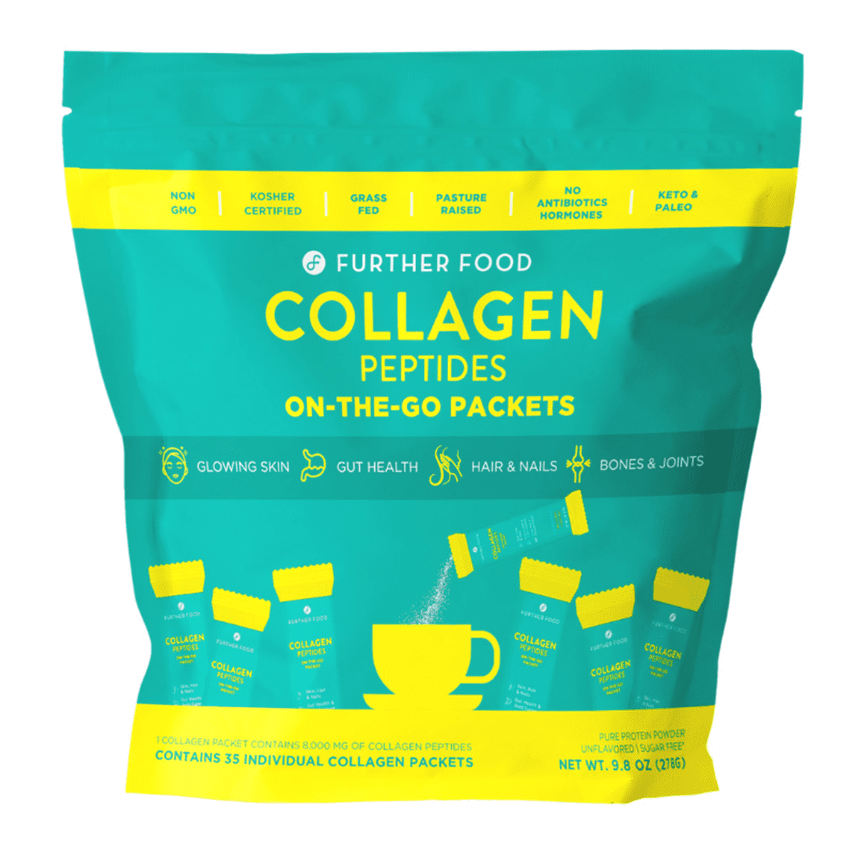 Further Food Matcha Collagen Peptides Powder, Grass-Fed, 9.4 oz. (28  Servings)