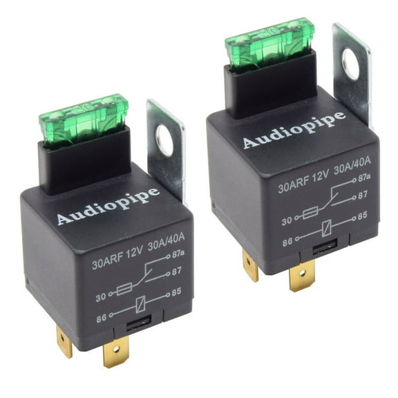 Audiopipe 5-Pin Auto Metal Mounting Tab, 12V 30A/40A, 2 Pack