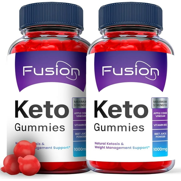 (2 Pack) Fusion Keto ACV Gummies - Apple Cider Vinegar Supplement for Weight Loss - Energy & Focus Boosting Dietary Supplements for Weight Management & Metabolism - Fat Burn - 120 Gummies