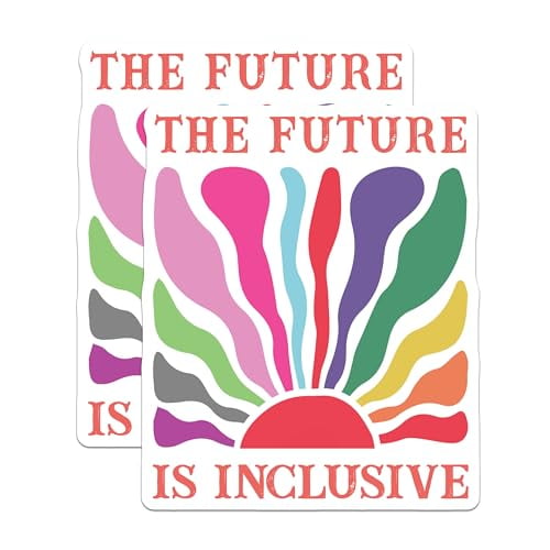 (2 Pack) The Future is Inclusive Magnets - Positive Quote - Motivational Decor - Colorful Statement - Inspirational Art - 5" On Longest Side - for Cars, Fridges, Toolboxes - Made in USA - MAG6608